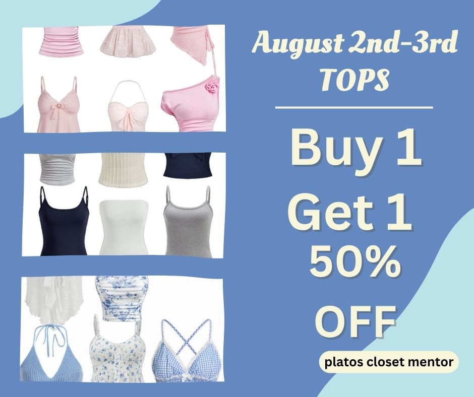Bogo 50% all tops!